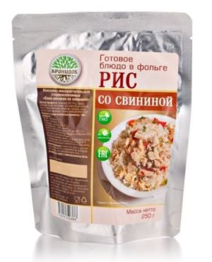 Вкусное готовое блюдо Рис со свининой Кронидов 