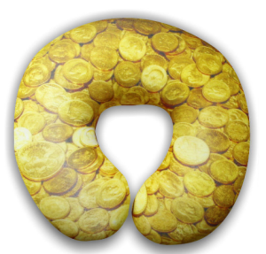 Антистрессовая подушка для шеи Деньги Штучки, к которым тянутся ручки 