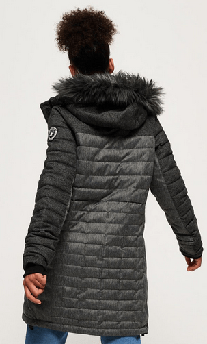 SuperDry Sport & Snow Комфортное женское пальто Superdry Elements Tweed Hooded Parka