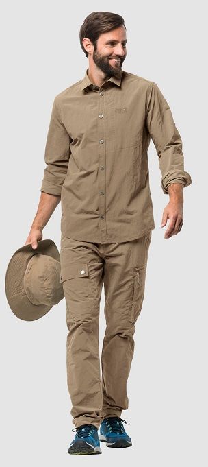 Jack Wolfskin Мужская стильная рубашка Jack Wolfskin Lakeside Roll-Up