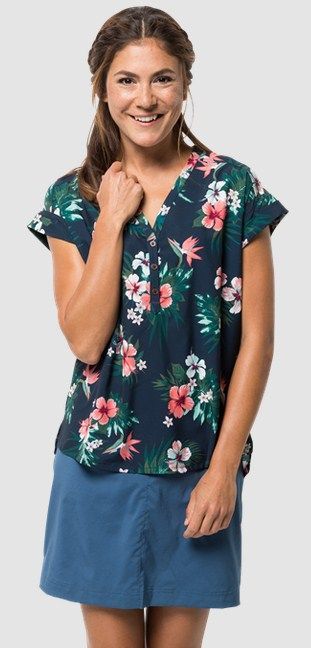 Jack Wolfskin Стильная легкая футболка Jack Wolfskin Victoria Tropical Shirt W