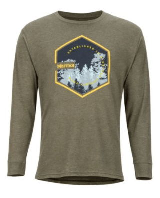 Marmot Мужской пуловер с принтом Marmot Deep Forest Tee LS