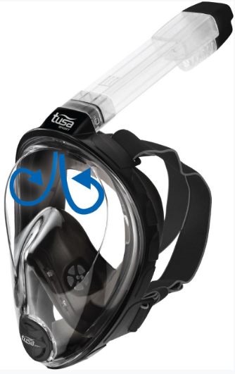 TUSA Отличная полнолицевая маска для сноркелинга Tusa Sport Black Series UM8001