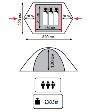 Tramp Трехместная палатка Tramp Lite Hunter 3