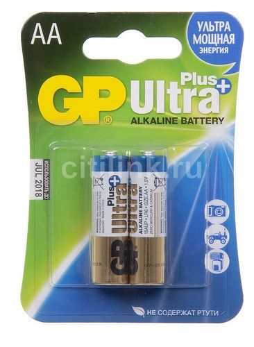 !Неизвестный бренд Набор батарей шт GP AA Ultra Plus Alkaline 15AUP LR6 (2 .)