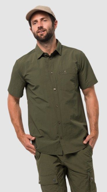 Jack Wolfskin Мужская рубашка с коротким рукавом Jack Wolfskin Lakeside Shirt M