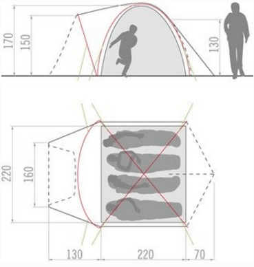 Vaude Походная палатка туристическая Vaude Campo Grande XT 3-4P