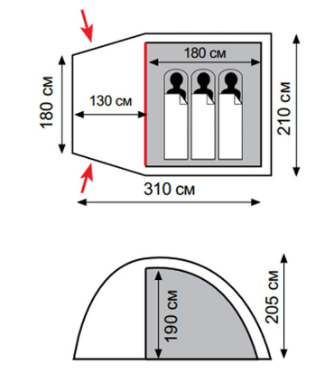 Tramp Палатка кемпинговая Totem Apache 3 V2