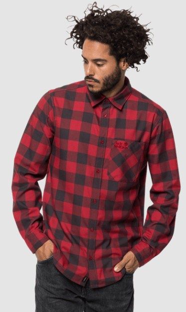 Jack Wolfskin Стильная мужская рубашка Jack Wolfskin Red River Shirt