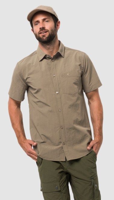 Jack Wolfskin Мужская рубашка с коротким рукавом Jack Wolfskin Lakeside Shirt M