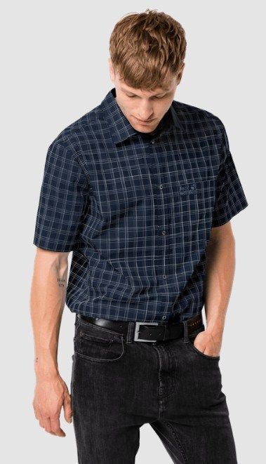 Jack Wolfskin Летняя рубашка из хлопка Jack Wolfskin Hot Springs Shirt M