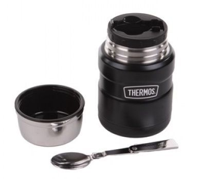 Thermos Термос для ланча с ложкой Thermos SK 3000 BK Matt Black