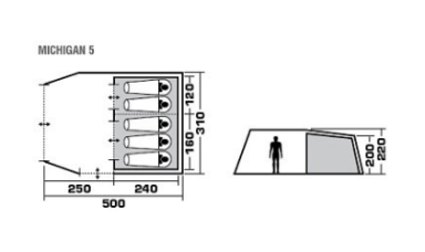 Trek Planet Семейная палатка местная кемпинговая Trek Planet 5- Michigan 5