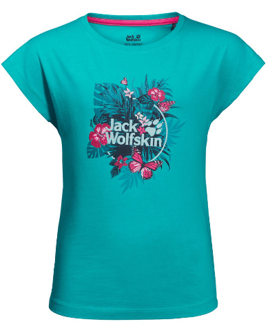 Jack Wolfskin Стильная футболка для девочек Jack Wolfskin Tropical t girls