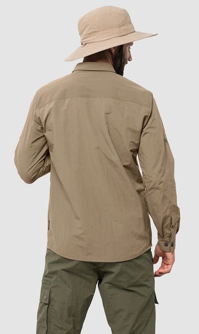 Jack Wolfskin Мужская стильная рубашка Jack Wolfskin Lakeside Roll-Up