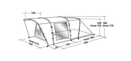 Easy Camp Палатка с большим тамбуром Easy Camp Palmdale 300