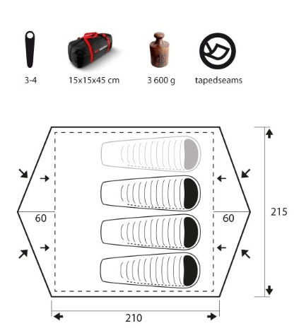 Trimm Палатка вместительная Trimm Adventure Globe-D 3+1