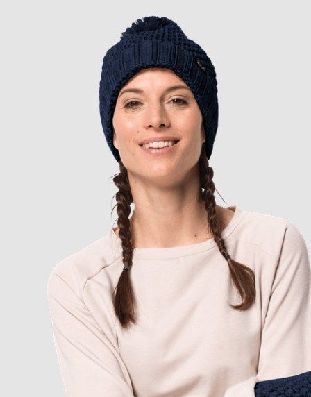 Jack Wolfskin Вязаная шапка с помпоном Jack Wolfskin Highloft Knit Cap Women