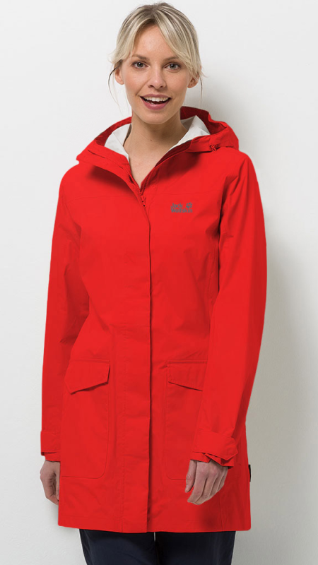 Jack Wolfskin Плащ стильный для девушек Jack Wolfskin Crosstown Raincoat Women