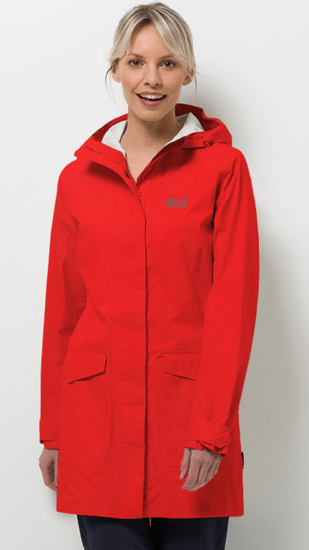 Jack Wolfskin Плащ стильный для девушек Jack Wolfskin Crosstown Raincoat Women