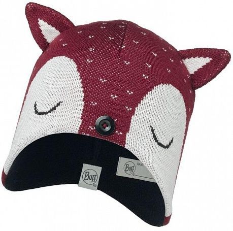 Buff Оригинальная шапка для детей Buff Child Knitted & Polar Hat Buff Fox Wine
