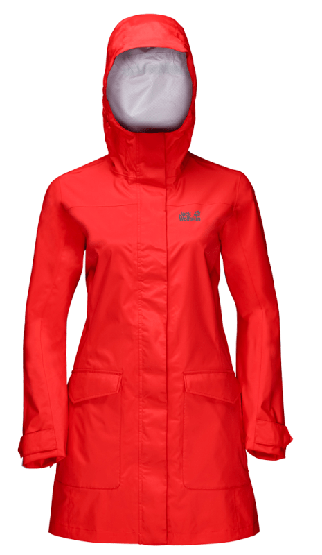 Jack Wolfskin Плащ стильный для девушек Jack Wolfskin Crosstown Raincoat Women