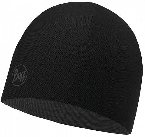 Buff Тонкая шапка для детей Buff Lightweight Merino Wool Reversible Hat Black-Grey