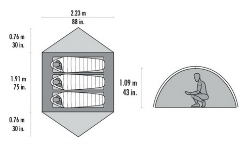 MSR Туристическая палатка для троих MSR Zoic 3