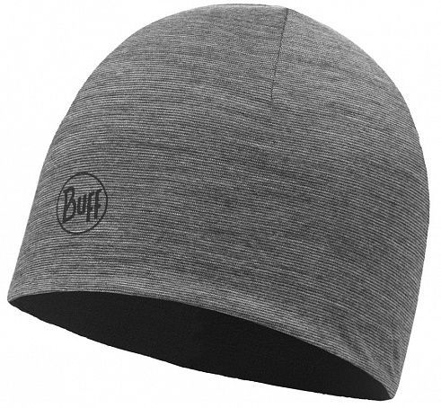 Buff Тонкая шапка для детей Buff Lightweight Merino Wool Reversible Hat Black-Grey