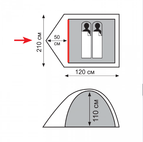 Totem Туристическая палатка Totem Trek 2 (V2)