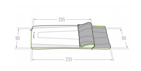 Vaude Теплый спальник-одеяло левый Vaude Navajo 500 XL (комфорт +12)