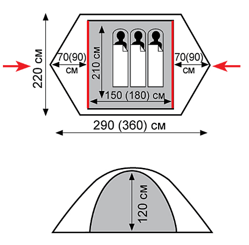 Tramp Палатка трехместная Tramp Peak 3 (V2)