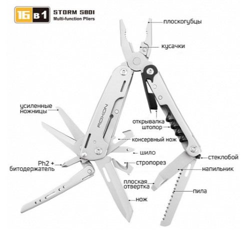 Roxon Roxon - Многофункциональный мультитул Storm S801S