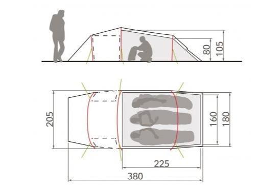 Vaude Трехместная палатка Vaude Arco XT 3P