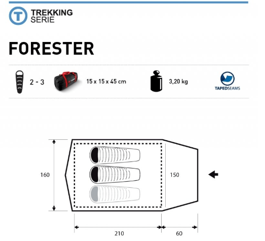 Trimm Комфортная палатка Trimm Trekking Forester 2+1