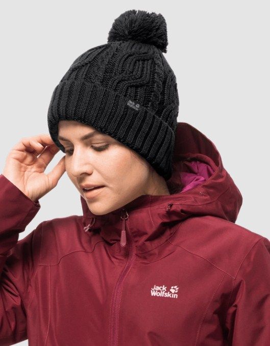 Jack Wolfskin Вязаная шапка Jack Wolfskin Stormlock Pompom Beanie