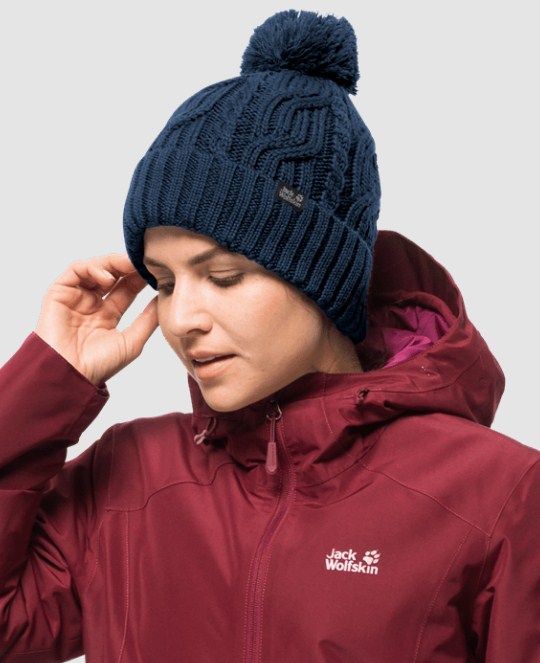 Jack Wolfskin Вязаная шапка Jack Wolfskin Stormlock Pompom Beanie