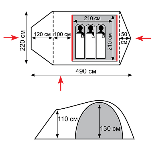 Tramp Палатка туристическая Tramp Cave 3 (V2)