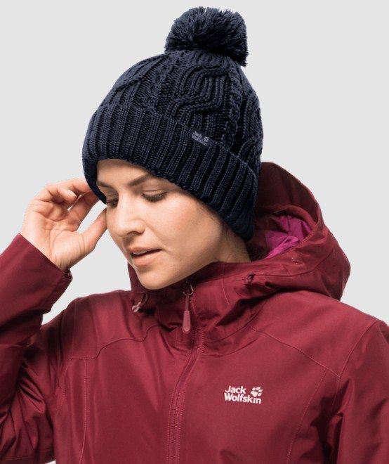 Jack Wolfskin Вязаная шапка Jack Wolfskin Stormlock Pompom Beanie
