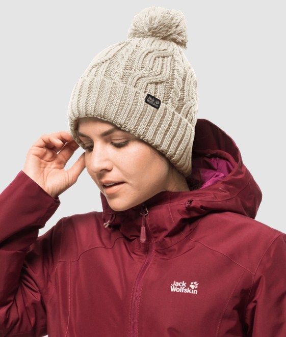 Jack Wolfskin Вязаная шапка Jack Wolfskin Stormlock Pompom Beanie