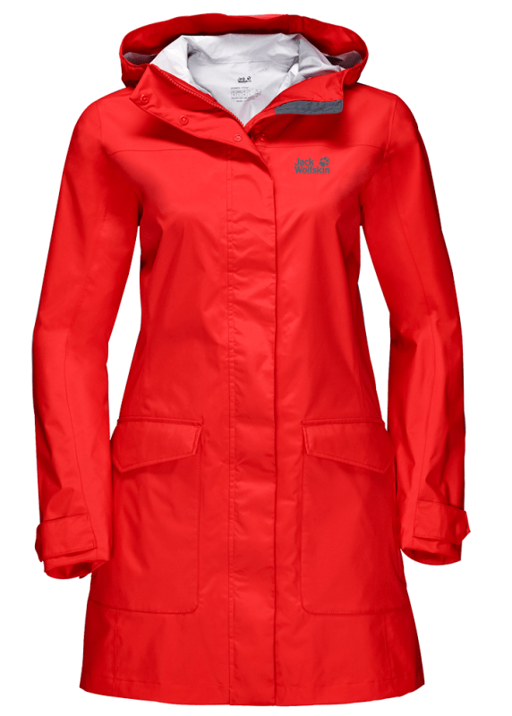 Jack Wolfskin Плащ стильный для девушек Jack Wolfskin Crosstown Raincoat Women