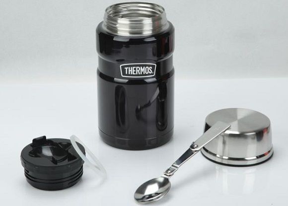 Thermos Удобный термос с ложкой Thermos SK3020-BK King food jar 0.71L