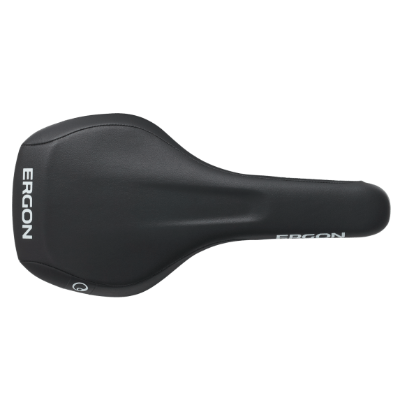 Ergon SM Comp Saddle. Черно белое полосатое седло эндуро.