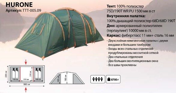 Totem Кемпинговая палатка Totem Hurone 4