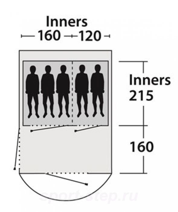 Outwell Палатка тоннель вместительная Outwell - Rockwell 5