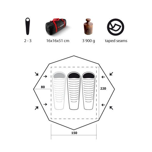 Trimm Палатка компактная Trimm Ohio 2+1