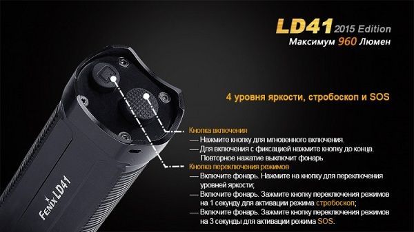 Fenix Фонарь светодиодный Fenix LD41 (2015) Cree XM-L2 (U2)