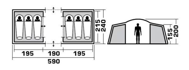 Trek Planet Палатка шестиместная Trek Planet Toledo Twin 6