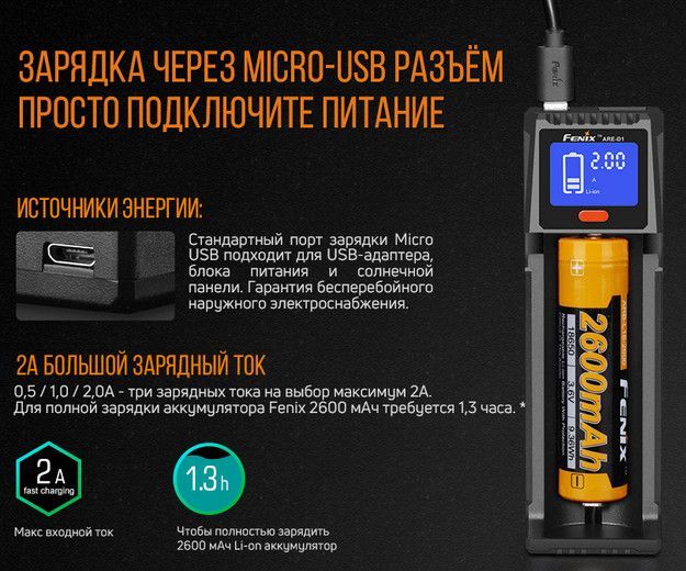 Fenix Компактное зарядное устройство Fenix ARE-D1