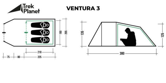 Trek Planet Трехместная палатка для походов Trek Planet Ventura 3